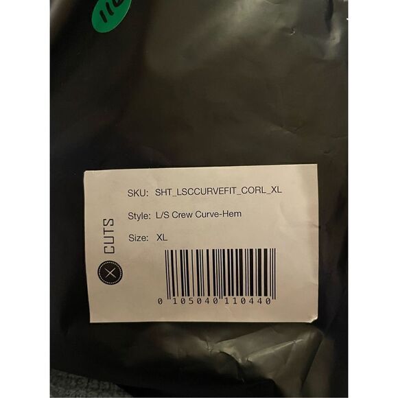 Cuts Clothing TShirt Men's XL Long Sleeve Curve-Hem Crew Neck Coral NWOT - Picture 4 of 6